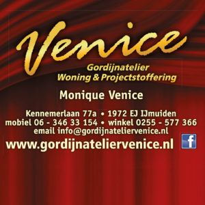 Gordijnatelier Venice Stoffering is een fijne sponsor van Zomerfestival.IJmuiden