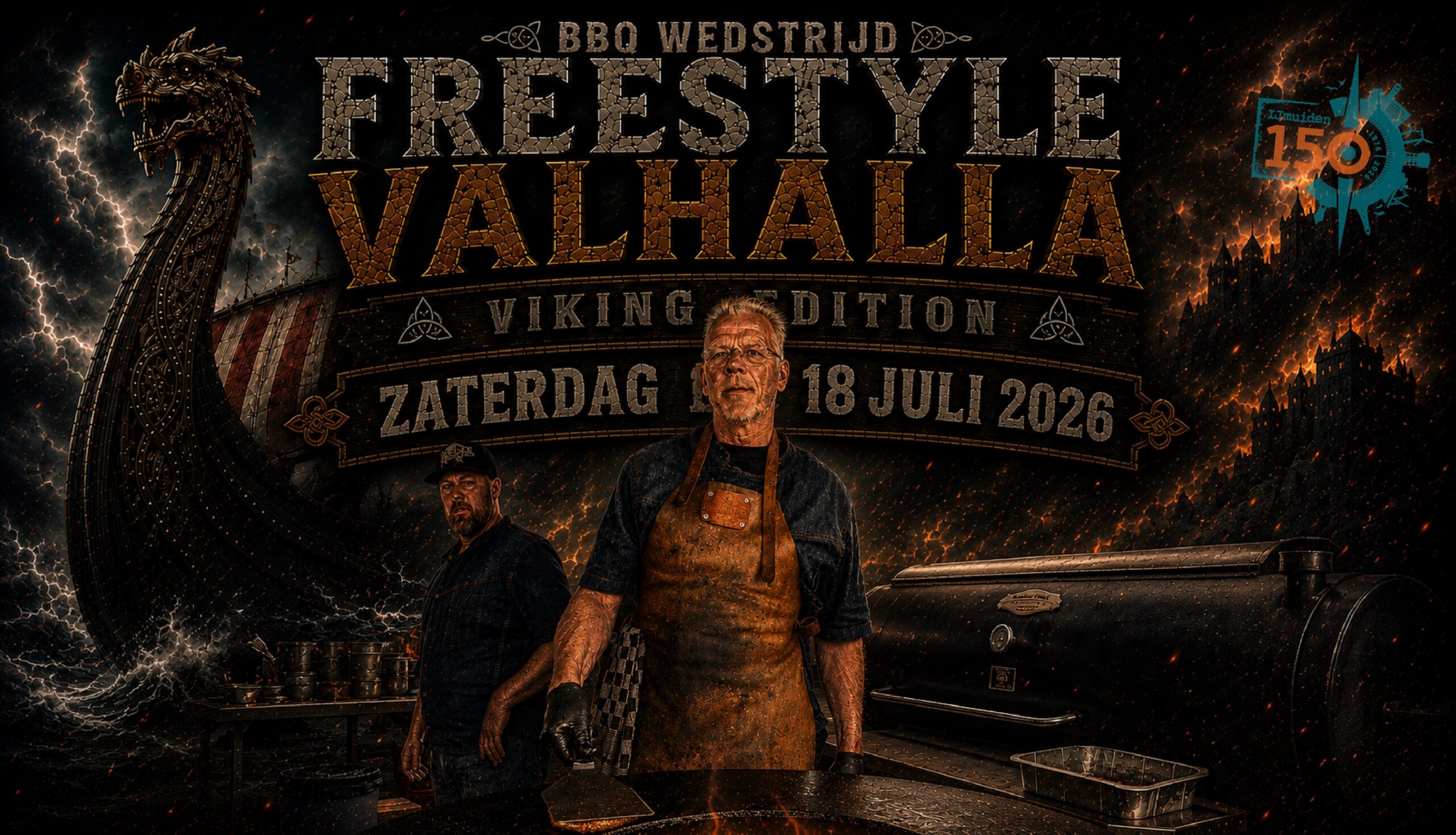 BBQ Wedstrijd - Freestyle Valhalla - The Viking Edition, Zomerfestival IJmuiden, zaterdag 18 juli 2026, Homburgstraat IJmuiden, feestweek IJmuiden